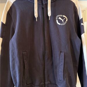 Puma Black and White Hoodie with Logo